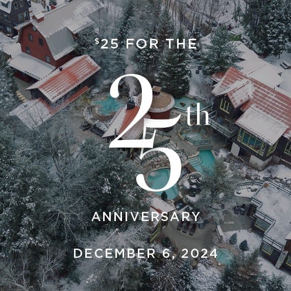 25 dollar promotion for Scandinave's 25th anniversary on December 6th, 2024.